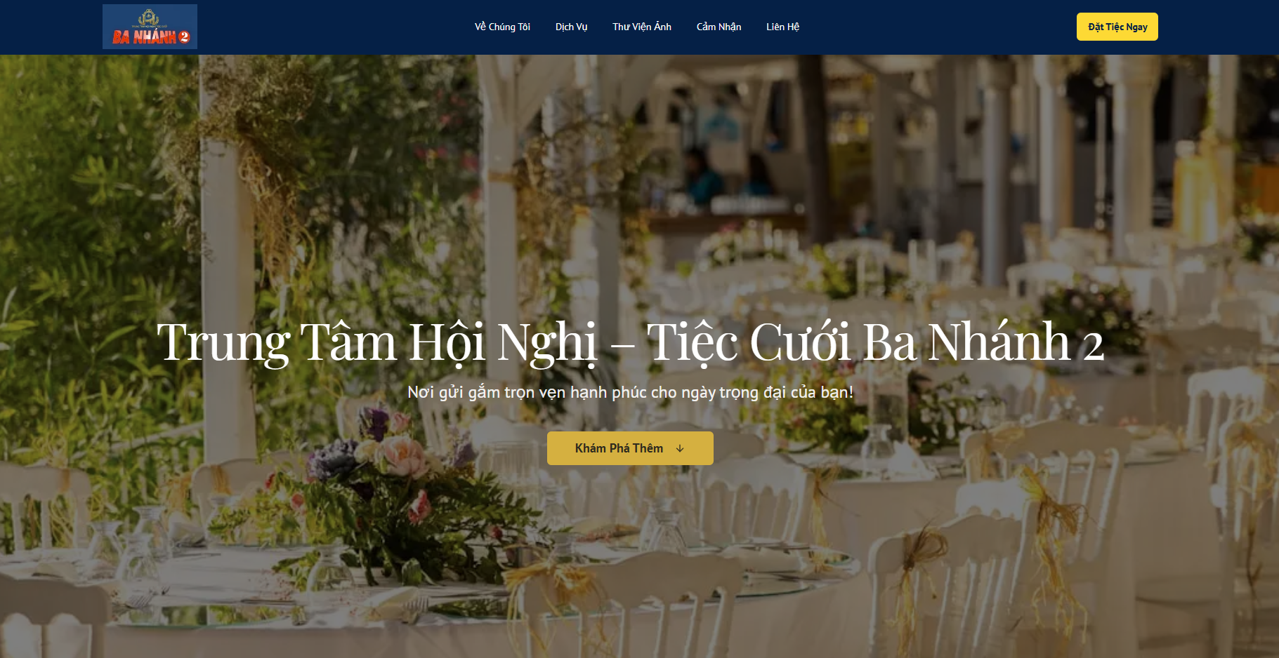 Screenshot of Tiệc cưới Ba Nhánh 2 website
