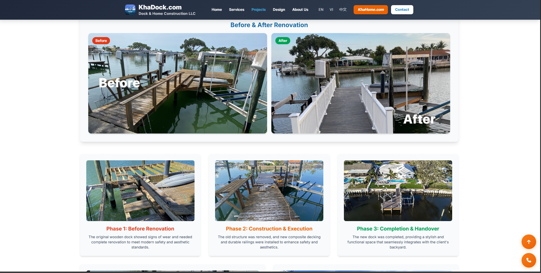 Screenshot of KhaDock website