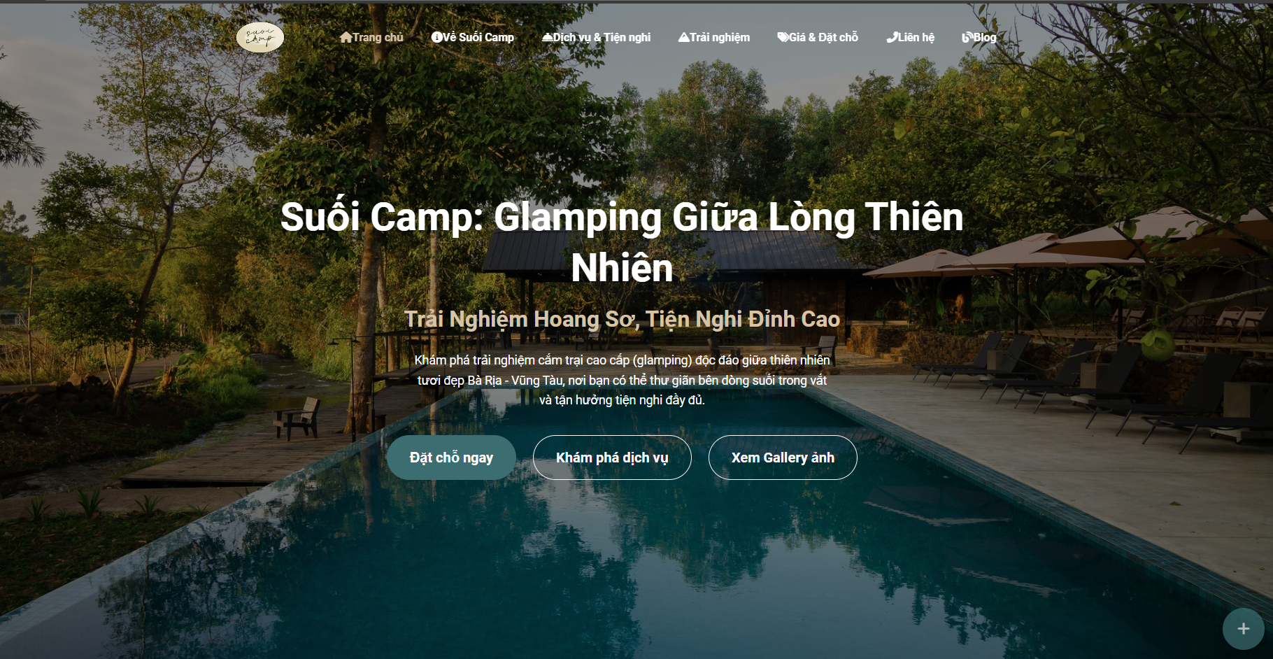 Screenshot of Suối Camp website